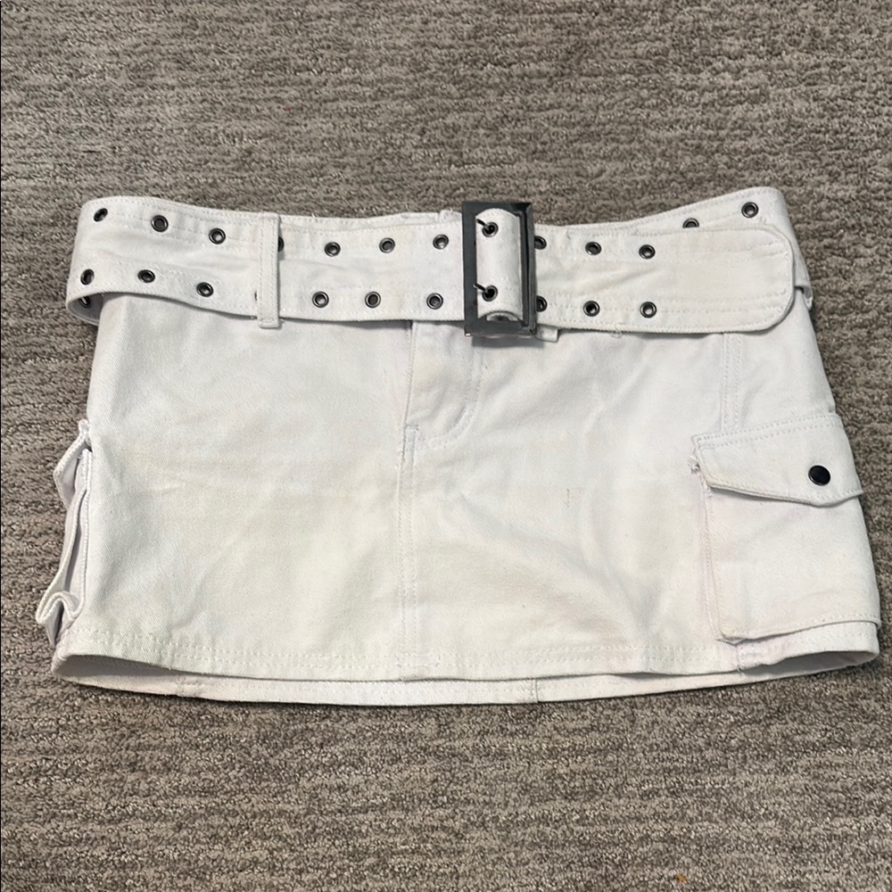 Princess Polly White Skirt with Belt